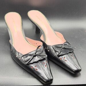 Antonio Melani Kitten Mules Bow